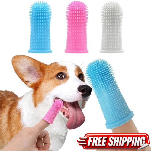 6pcs dog finger toothbrush - dog,